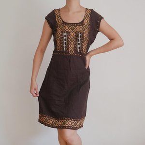Lucky Brand | Embroidered 100% Cotton Folk Dress